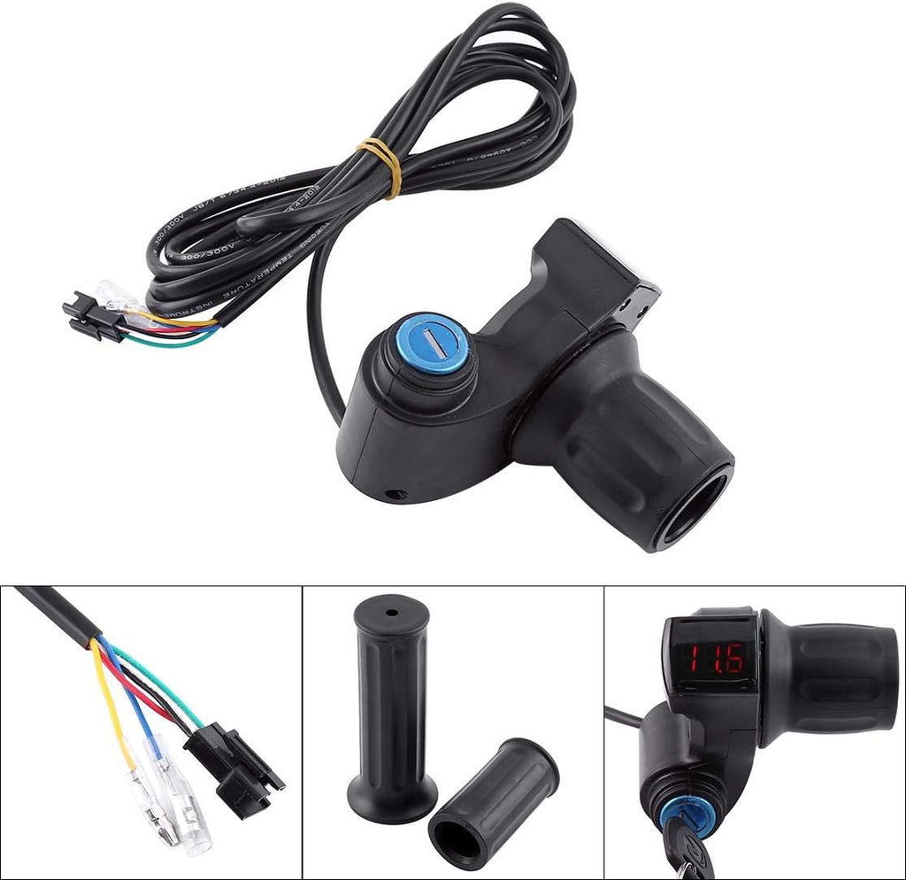 12V-99V Electric Bike Half Twist Throttle Grip with Cable Set A3182