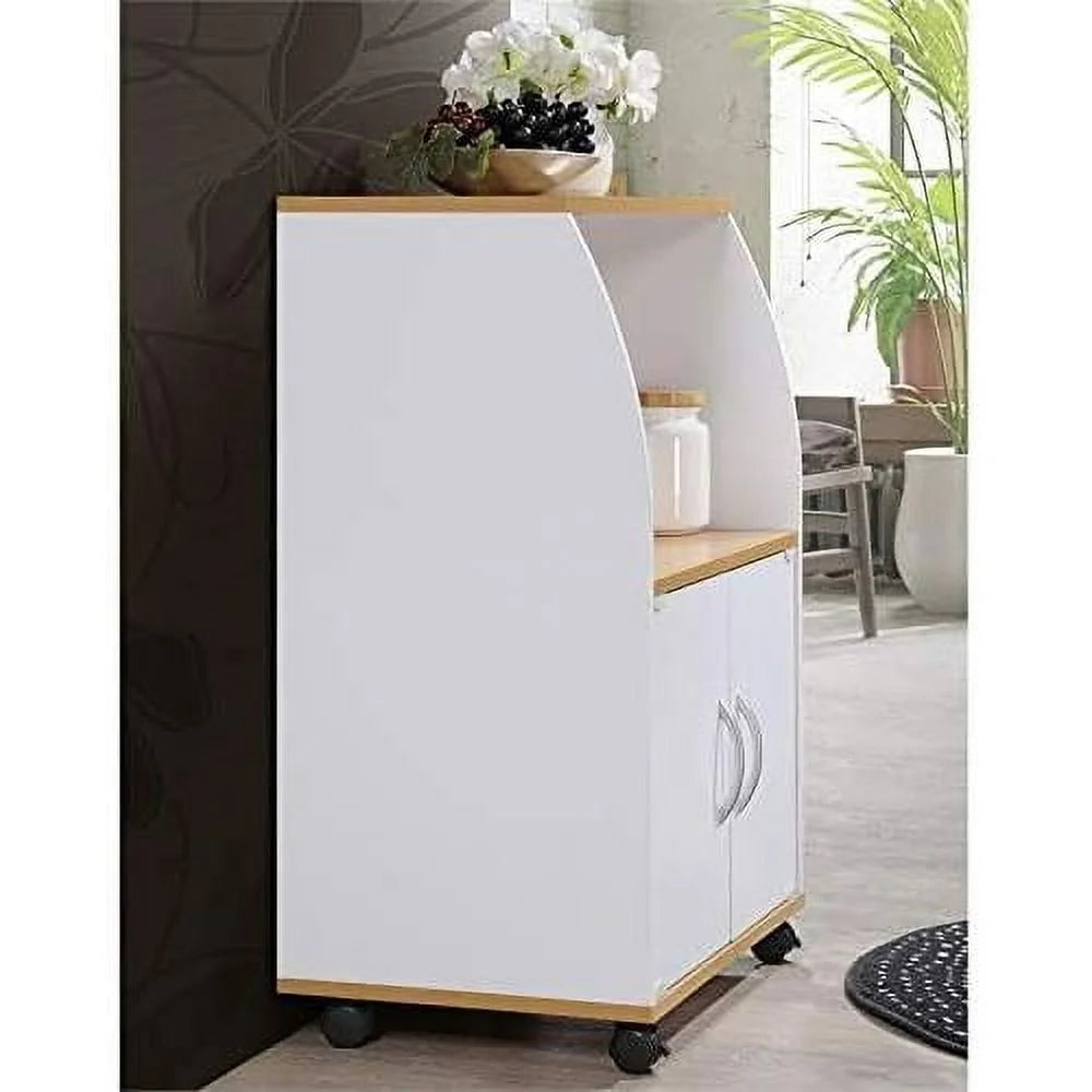 White Microwave Kitchen Cart K19106