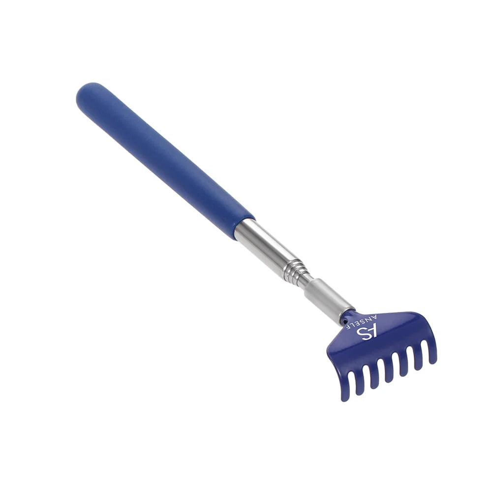 Telescopic Back Scratcher Massager Metal Extendable 5 Section Blue U3122
