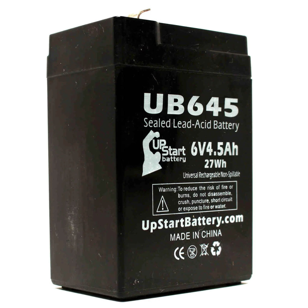 4x Pack 6V 4.5Ah Sealed Lead Acid Battery with F1 to F2 Terminal Adapters C1387