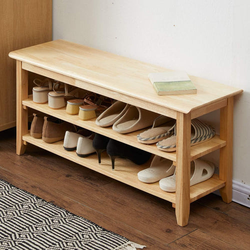 3 Tier Wooden Shoe Rack Bench, Dark Brown 47.2 G8954