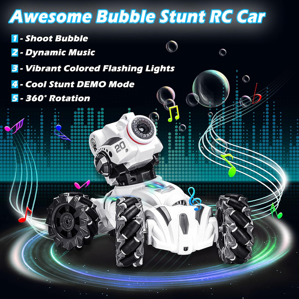 4 Head RC Tank Car Shoots Nerf Bullets Bubble Spray I7976