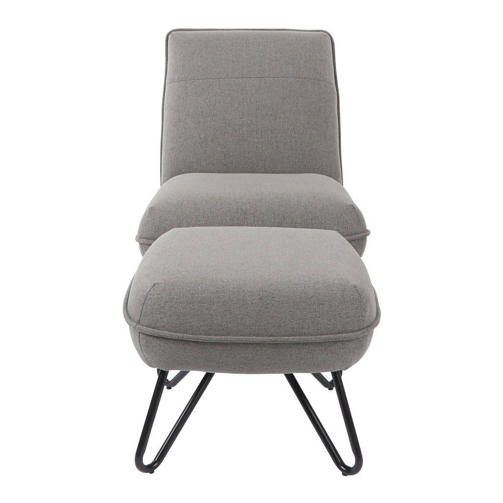 Grey Chair and Ottoman J911