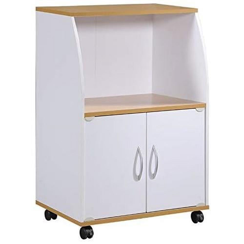 White Microwave Kitchen Cart K19106