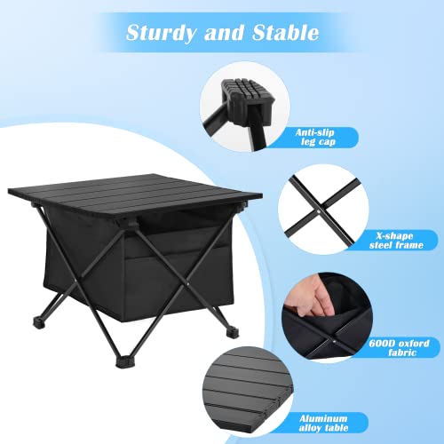 Portable Folding Aluminum Alloy Camping Table with Storage and Carry Bag P8188