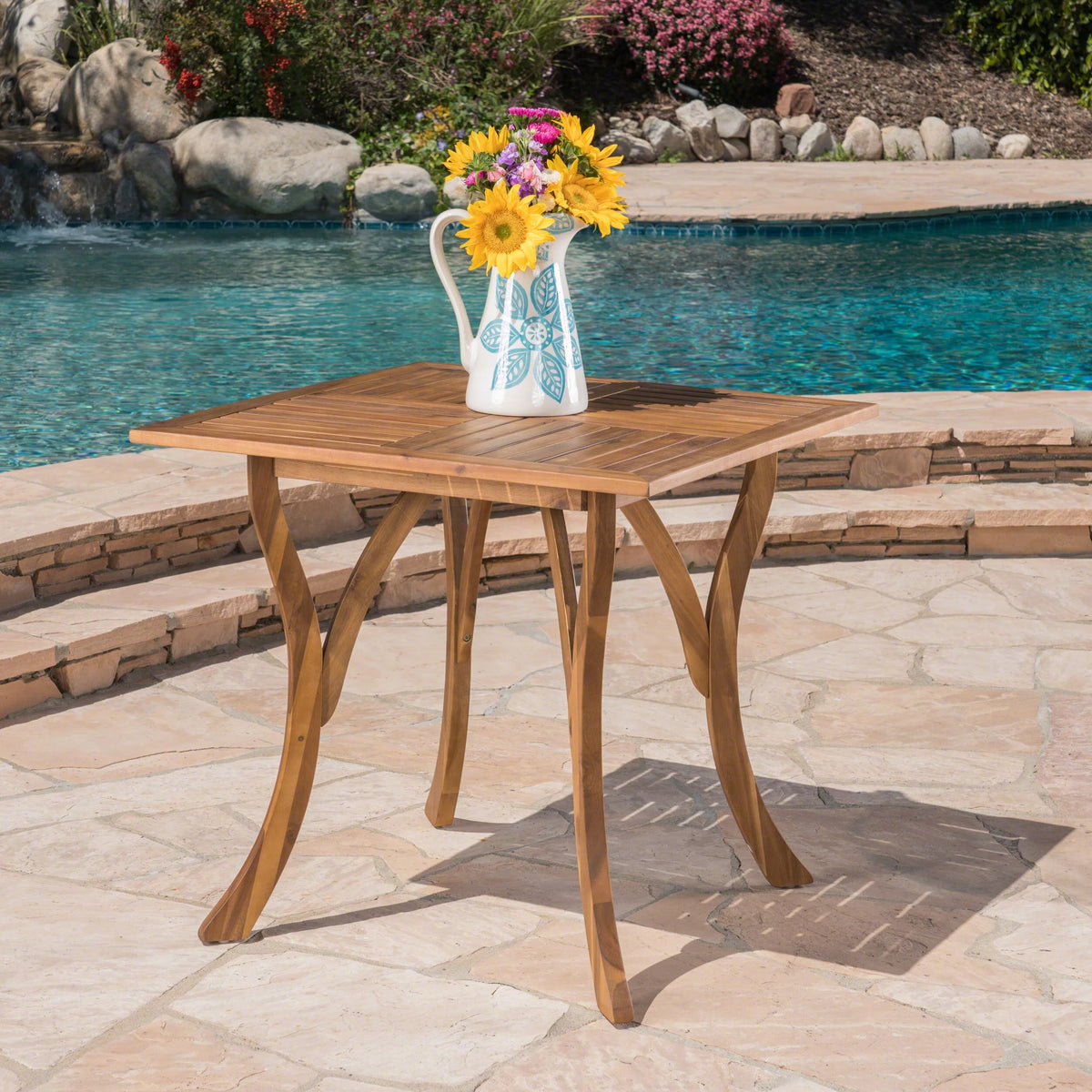 31.5" Square Outdoor Acacia Wood Table R926238