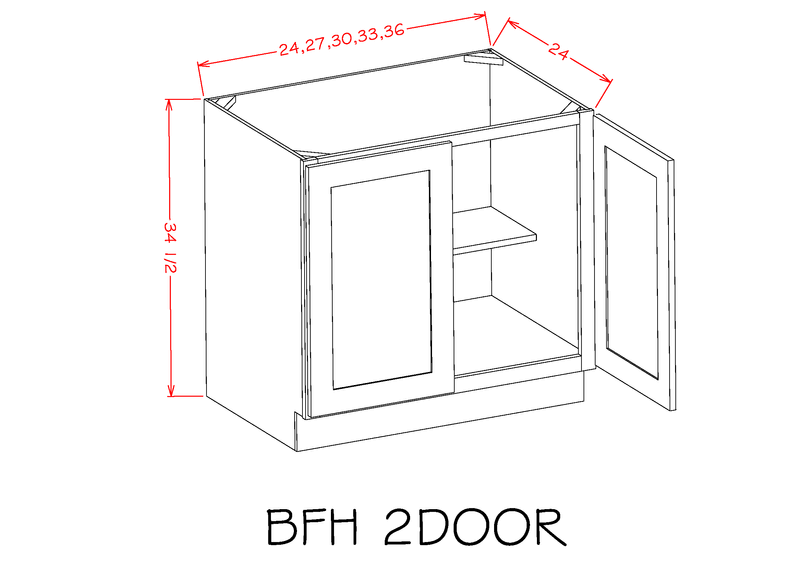 White 2 Door Base Cabinet with Shelf High-Density Fiberboard Z890296