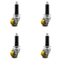 Low Profile Polyurethane 35mm Wheel Expanding Stem Caster Set of 4 X308