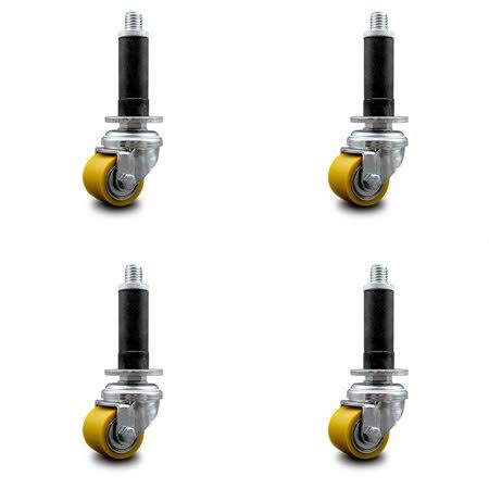 Low Profile Polyurethane 35mm Wheel Expanding Stem Caster Set of 4 X308