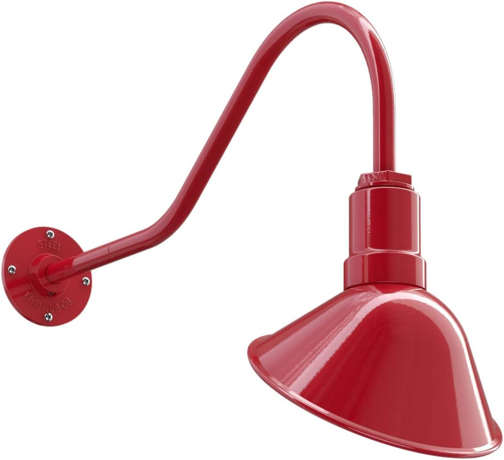 Red 9 inch Dome 11 inch Gooseneck Store Sign Light V45284