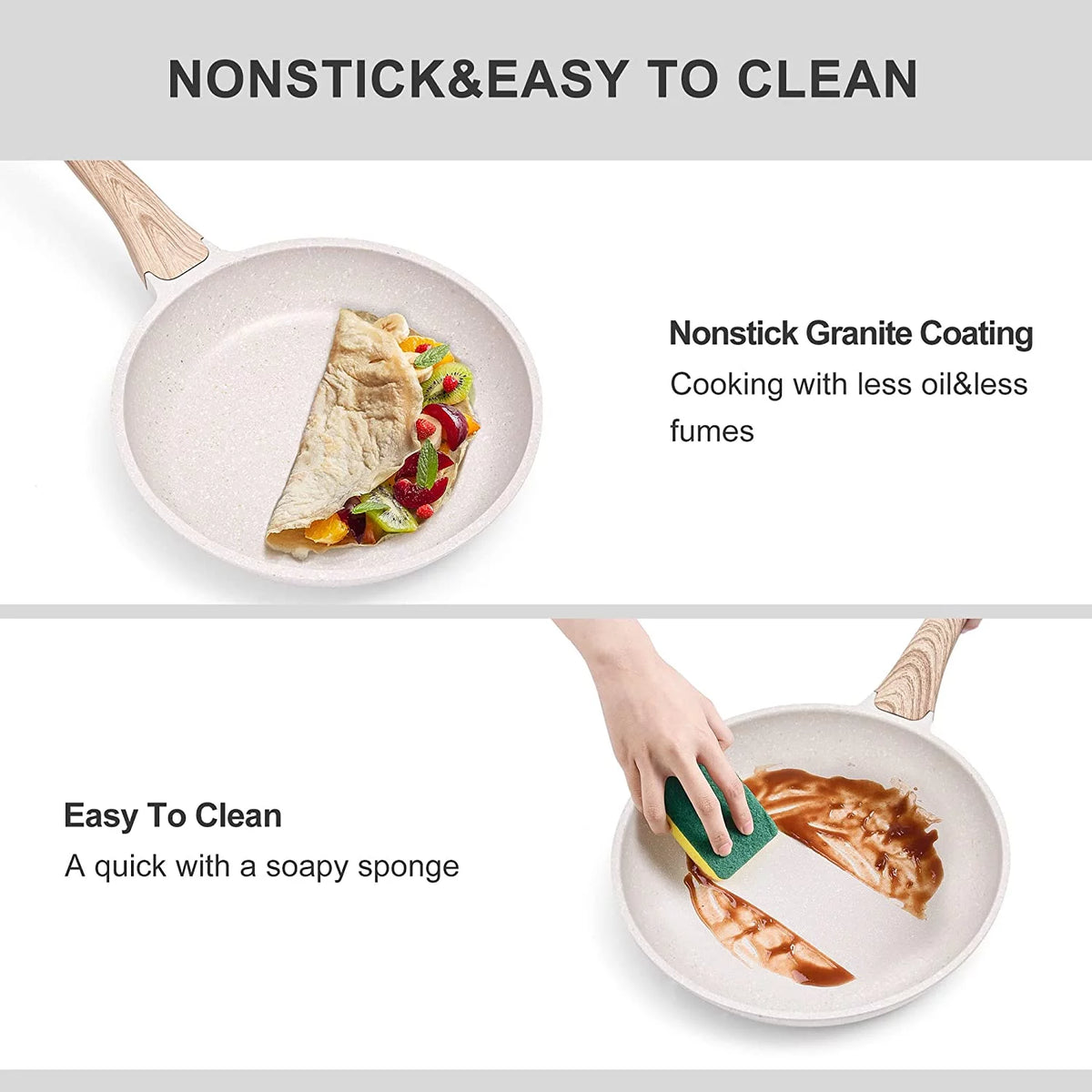 Beige 11 Piece Nonstick Cookware Set Z23989