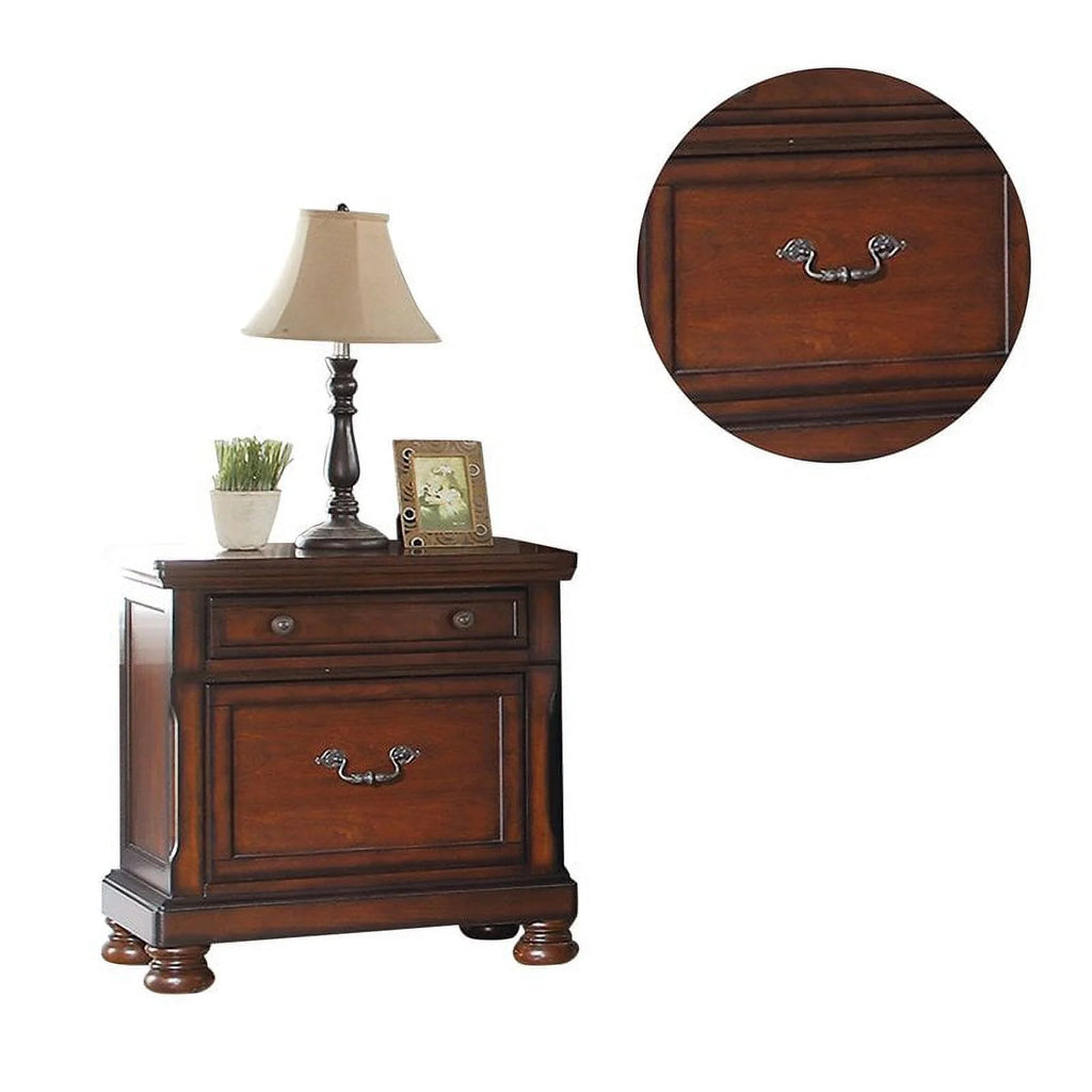 Cherry Finish 1pc Nightstand Bedside Table R4579