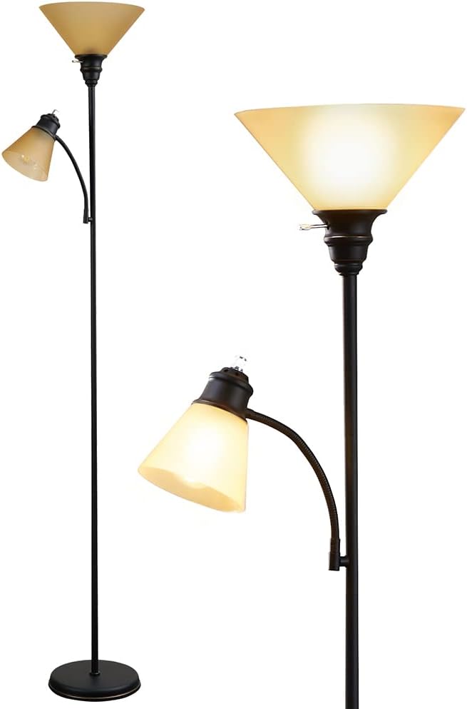 Floor Lamp with 8W Main Light & 6W Reading Lamp B79338