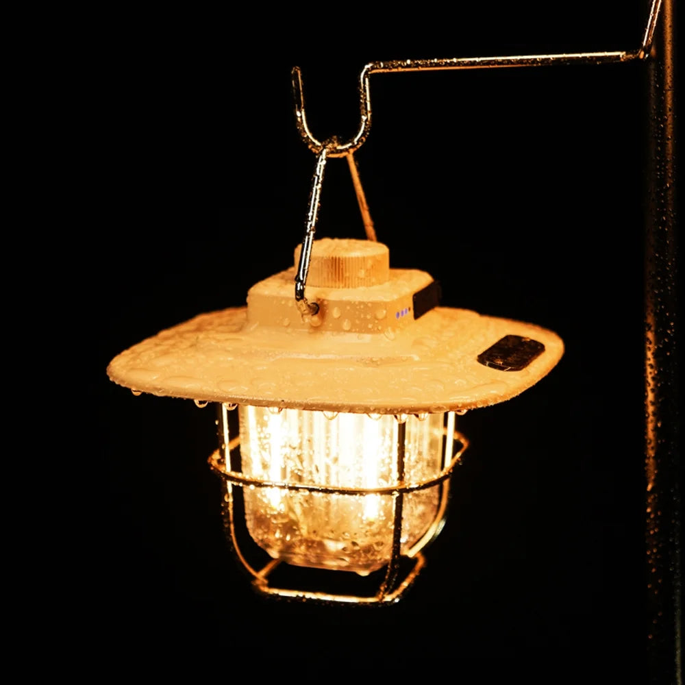 Vintage Camping Lantern with Type C Rechargeable Z676730