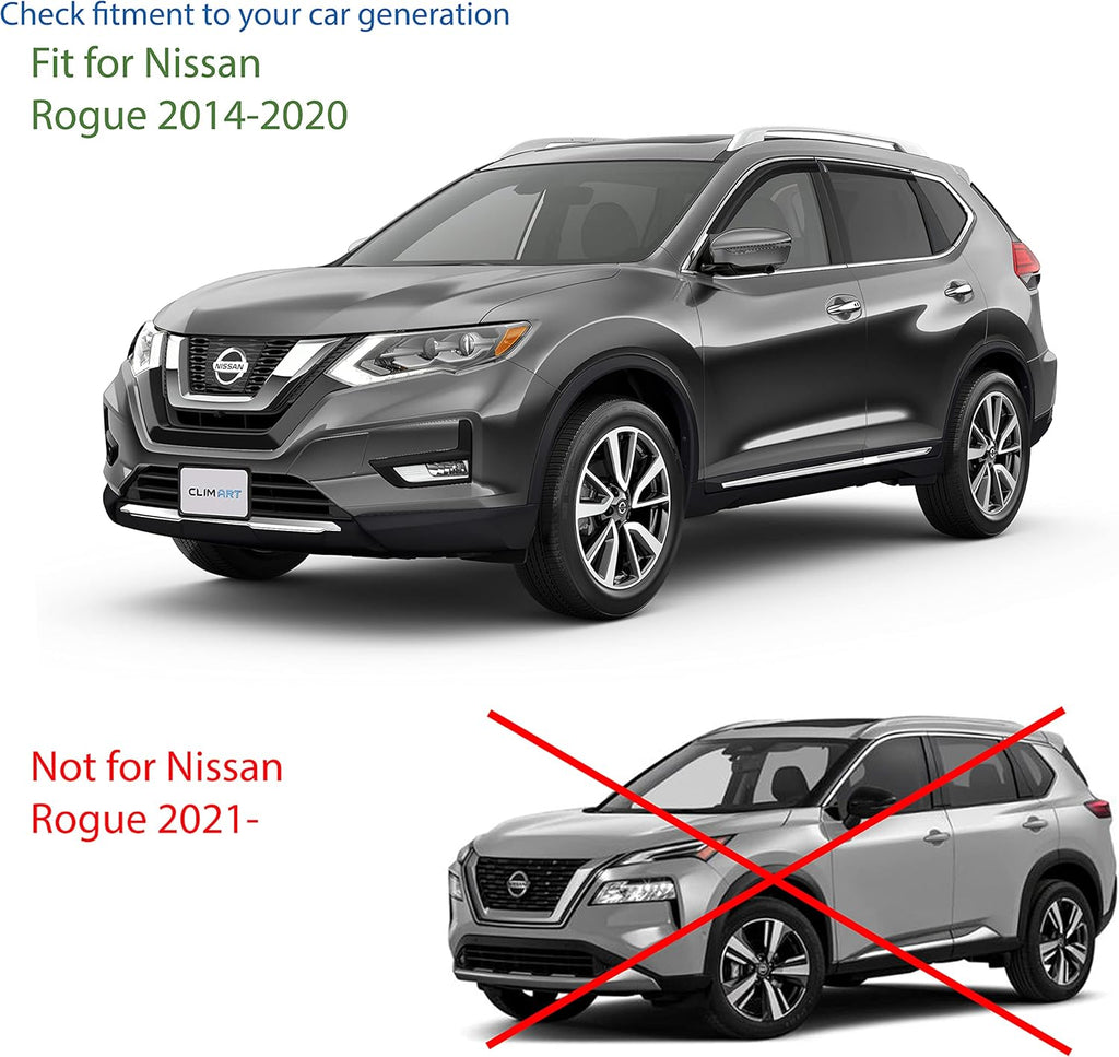 Dark Smoke 4 pcs Rain Guards for Nissan Rogue 2014-2020 I947906