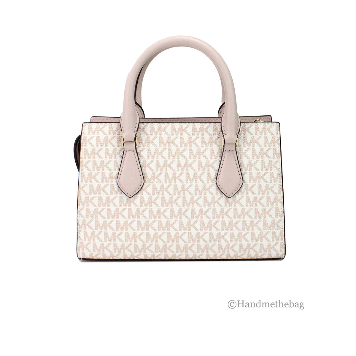 White Rose Gold PVC Satchel Purse Bag G9127