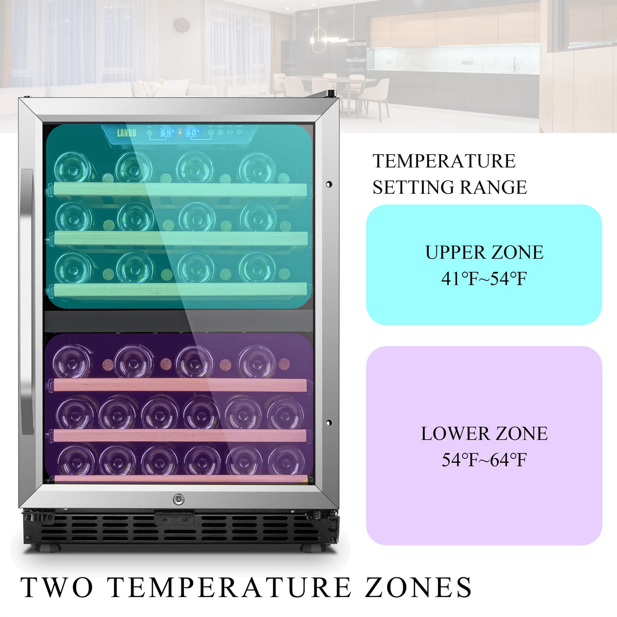 24 inch 44 Bottle Dual Zone Wine Cooler N49581