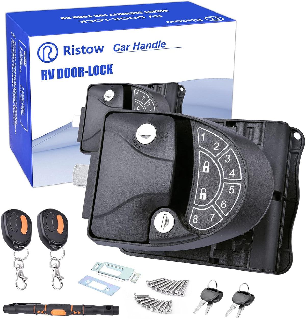 RV Keyless Entry Door Lock with Backlit Keypad and 2 Key Fobs T308