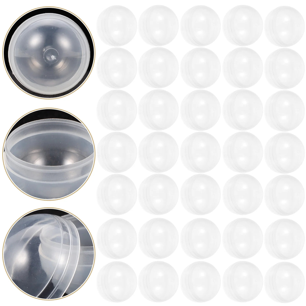 50pcs Plastic Transparent Fillable Grab Balls B30418