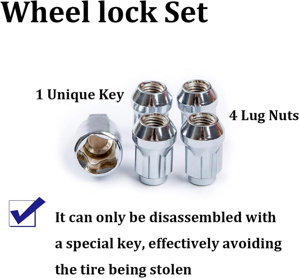 Wheel Locking Nuts Set of 4 with Wheel Lock Key Pouch Pack of 2 F6229