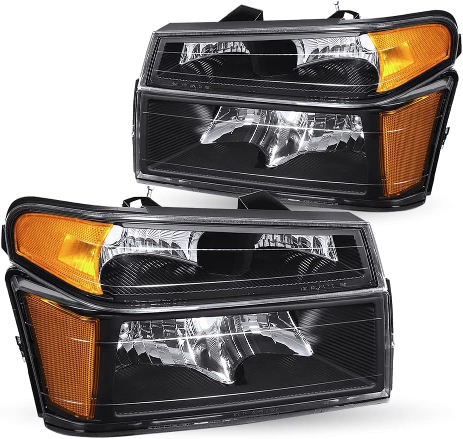 Headlight Assembly Set Chrome Housing with Amber Reflector J723