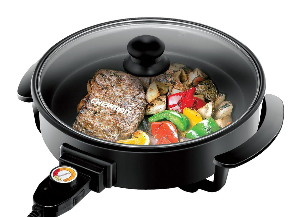 12 Inch Non Stick Electric Skillet with Glass Lid O189