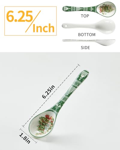 Green Ceramic Spoons Set of 6 G678919