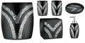 Black 6 Piece Bathroom Accessory Set X9609