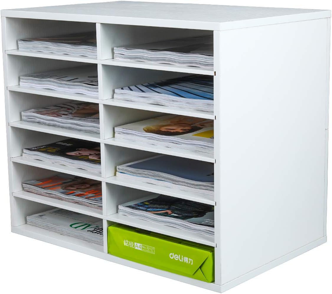 Wood Desktop Literature Organizer 12 Compartments Pack of 2 X1003