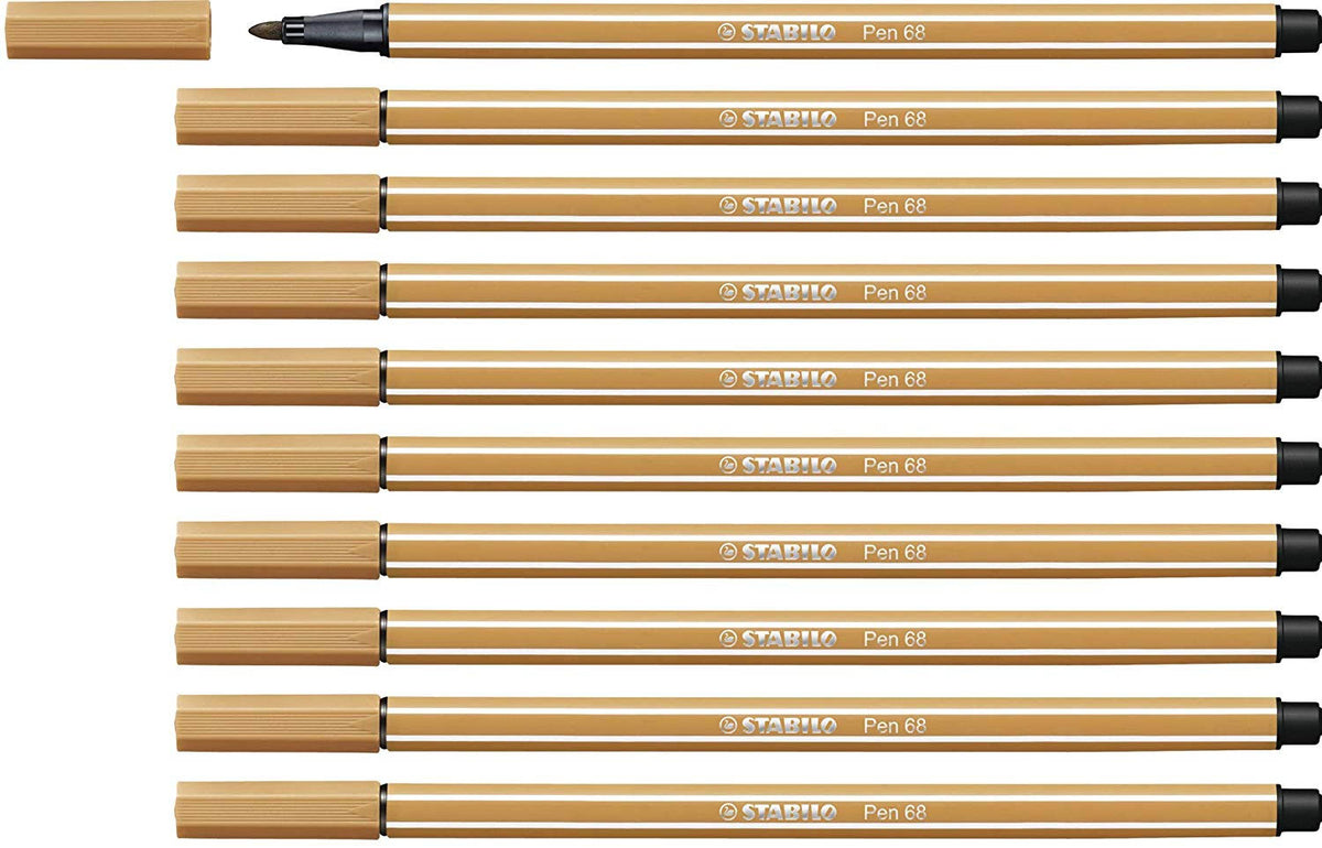 Felt-Tip Pen Dark Ochre Pack of 10 Q671