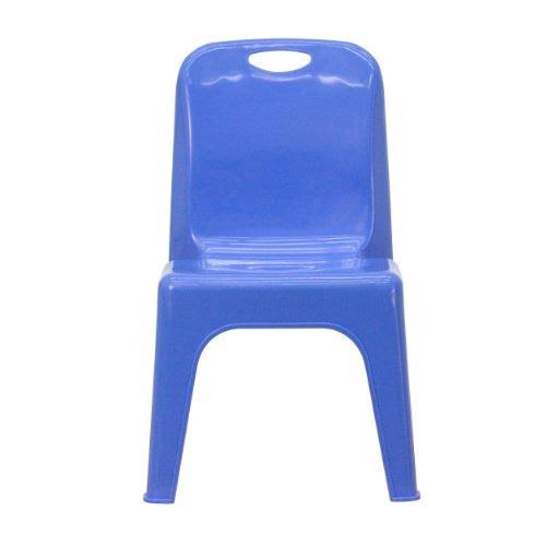 Blue Plastic Stackable School Chair with Carrying Handle M366187
