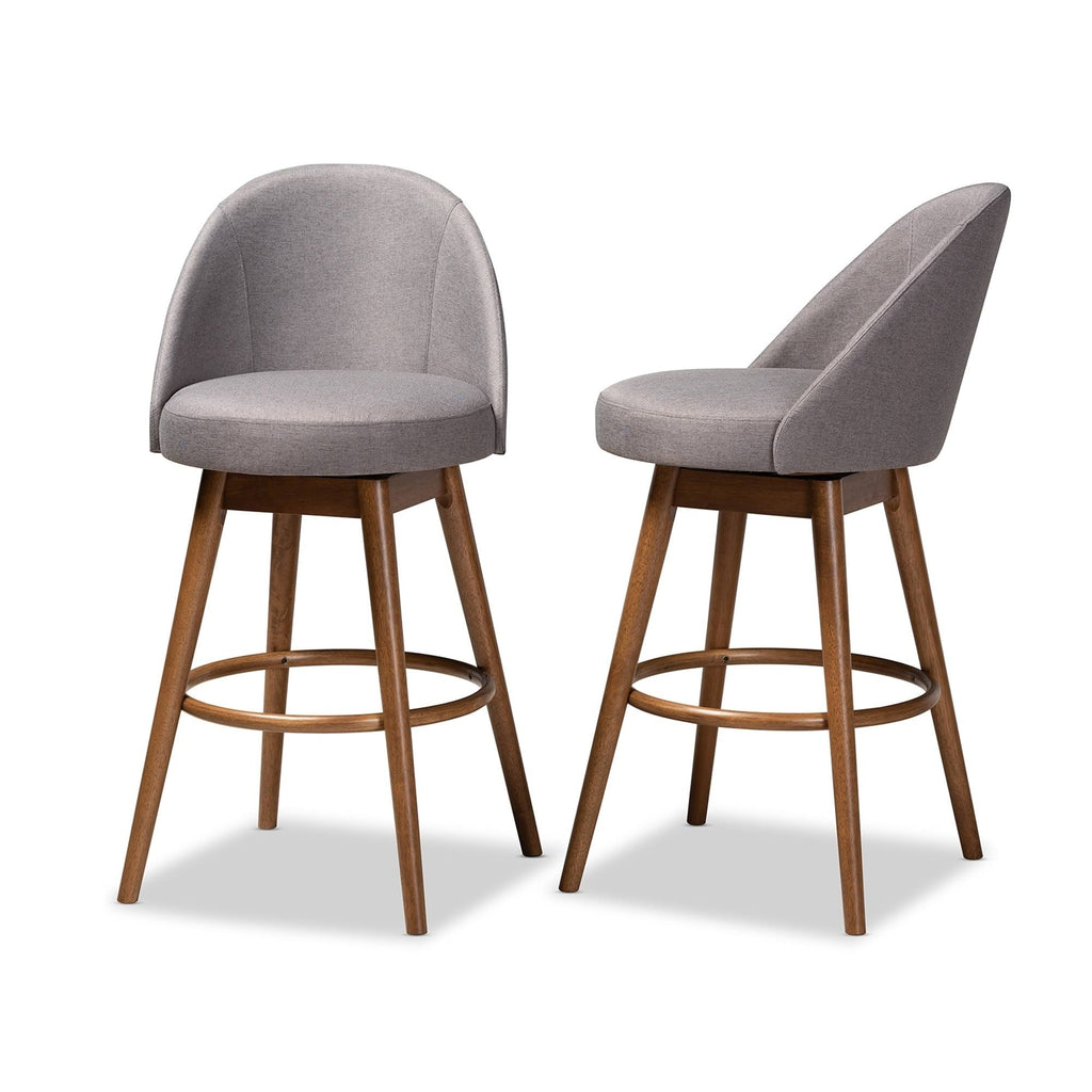 Beige Swivel 2-Piece Bar Stool Set A97808