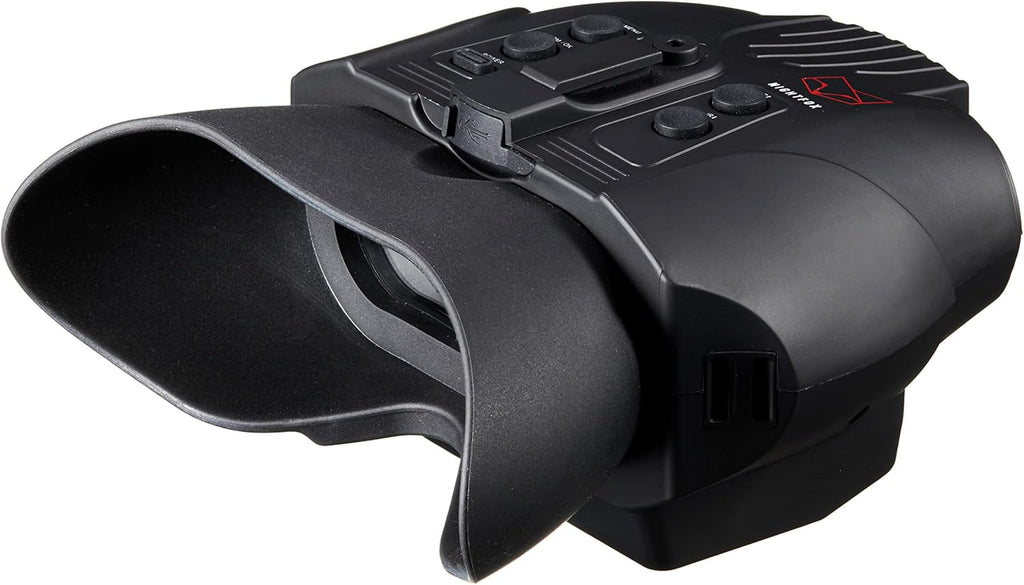 Red HD Digital Night Vision Goggles with 1x Magnification, 940nm Infrared, 1080p Video, USB Rechargeable U6752