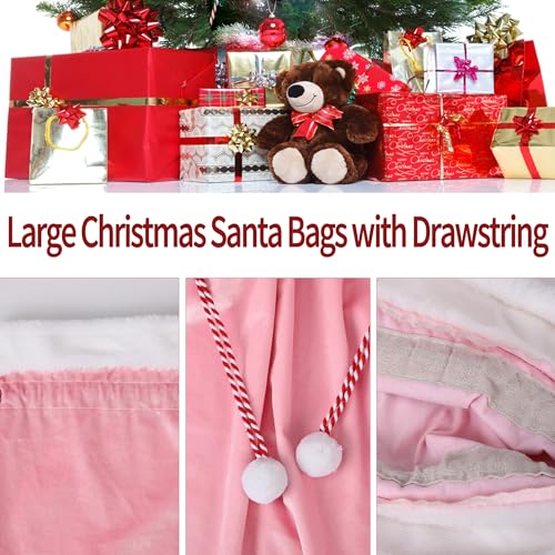 2 Pcs Christmas Velvet Drawstring Bags T8269
