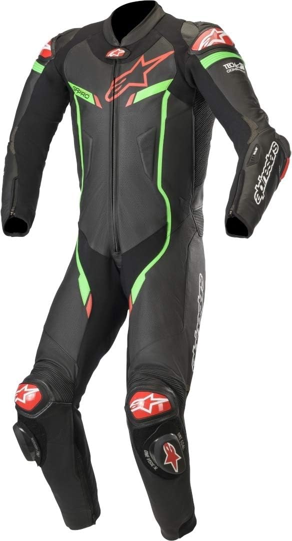 Black/Camo/Red Leather Motorcycle Riding Suit E61294