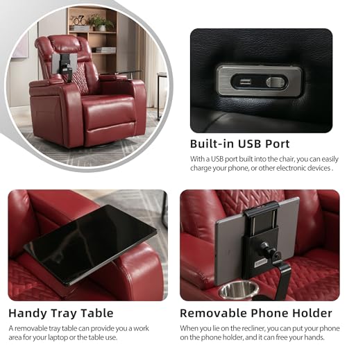 Electric Recliner Chair with USB Charge Port and Cup Holders V431793