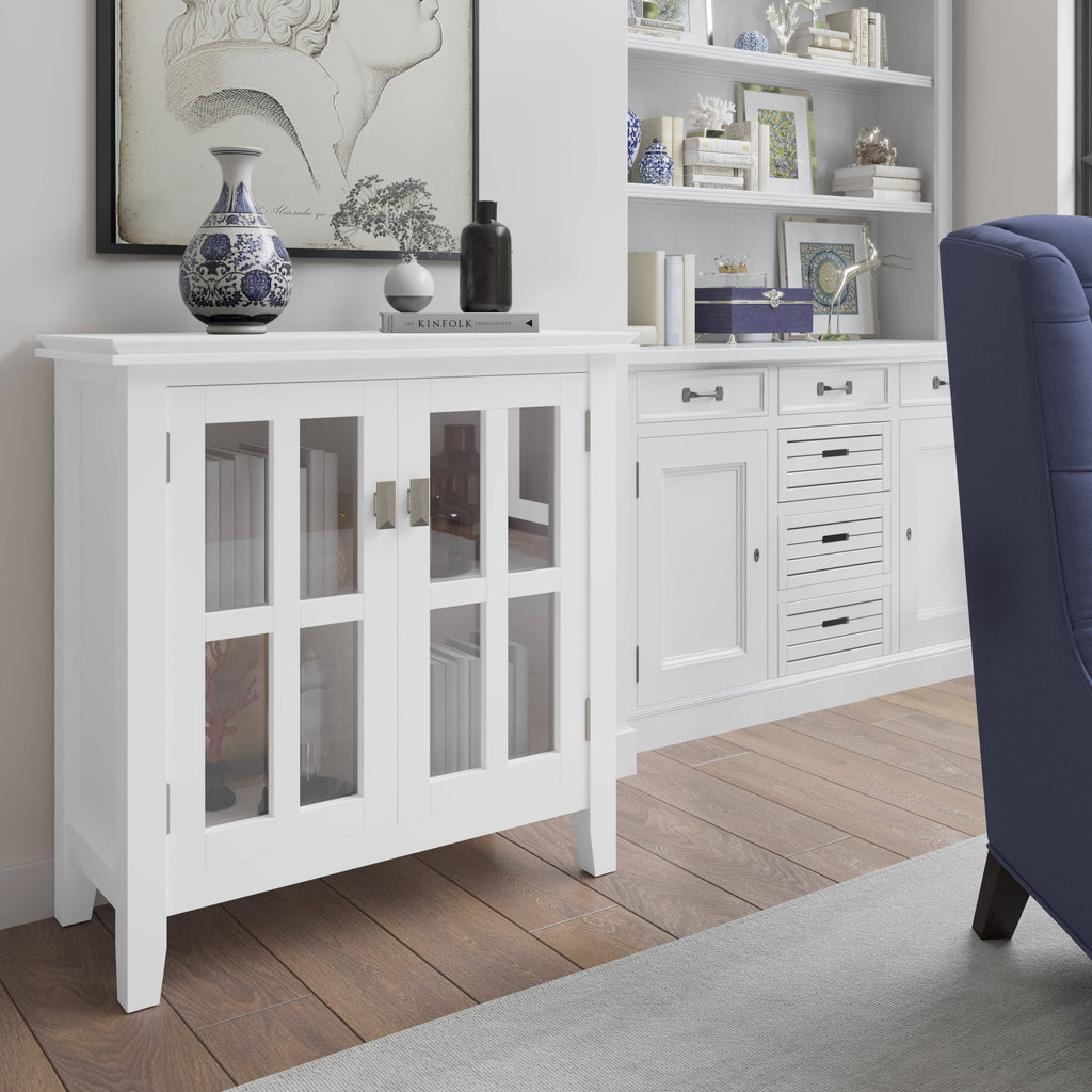 Solid Wood 30 inch Wide Low Storage Cabinet Y3966