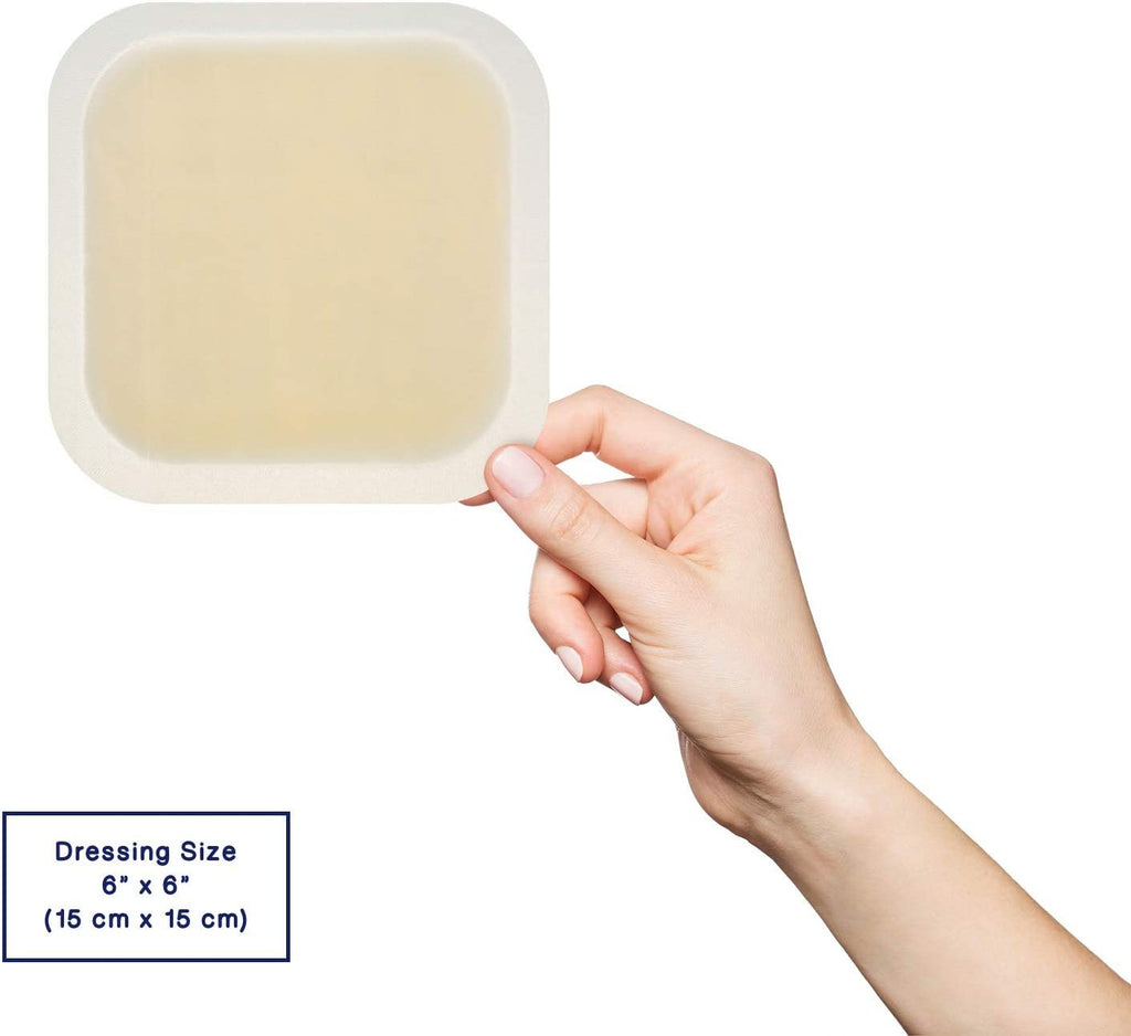 Bordered Hydrocolloid Adhesive Dressing, 6"X 6" Box of 5 I851558