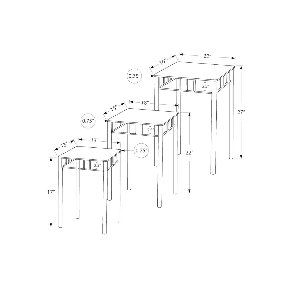 3 Piece Nesting Table Set G694