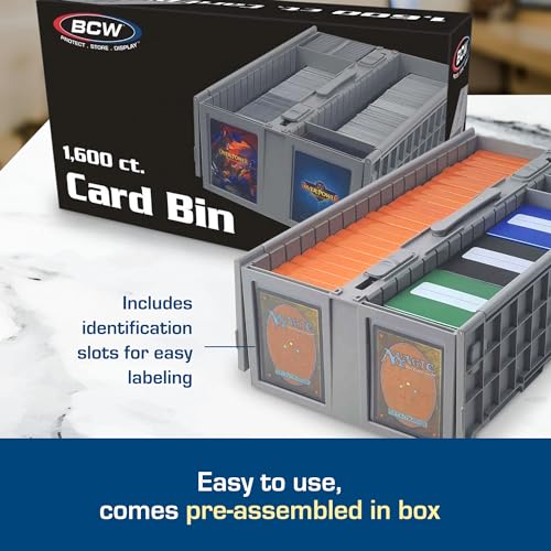 Gray Plastic Collectible Card Bin U241