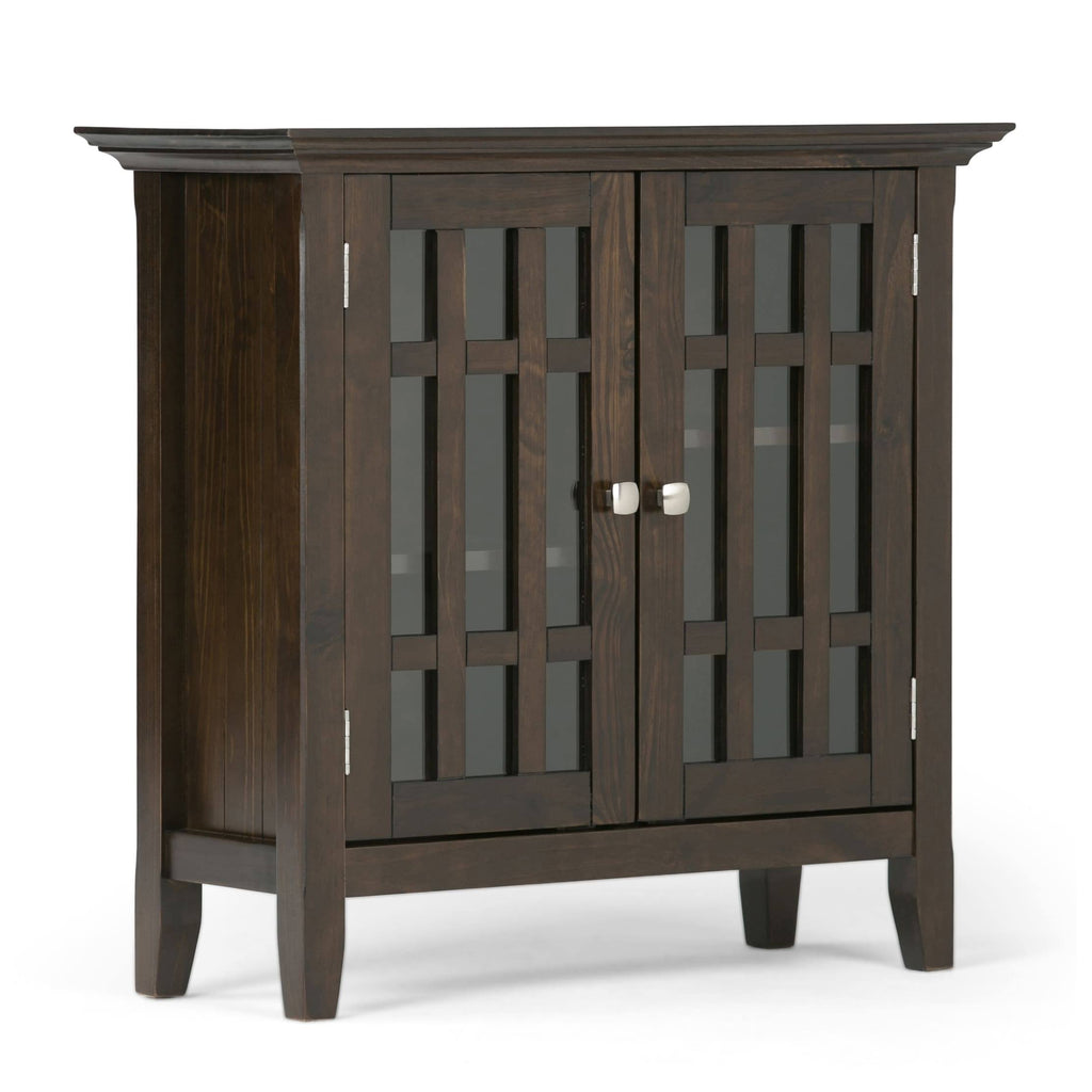 White Solid Wood Low Storage Media Cabinet F93676