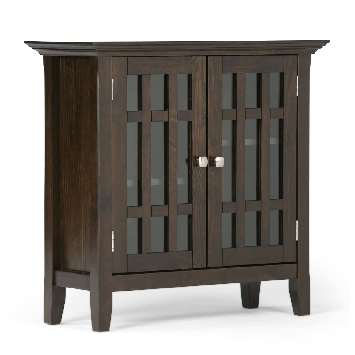 White Solid Wood Low Storage Media Cabinet F93676