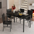 5 Piece Black Dining Table and Chairs Set E426