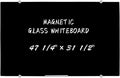 Blue Glass Dry Erase Board, 4’ x 3’, Wall Mounted, Frameless L3457