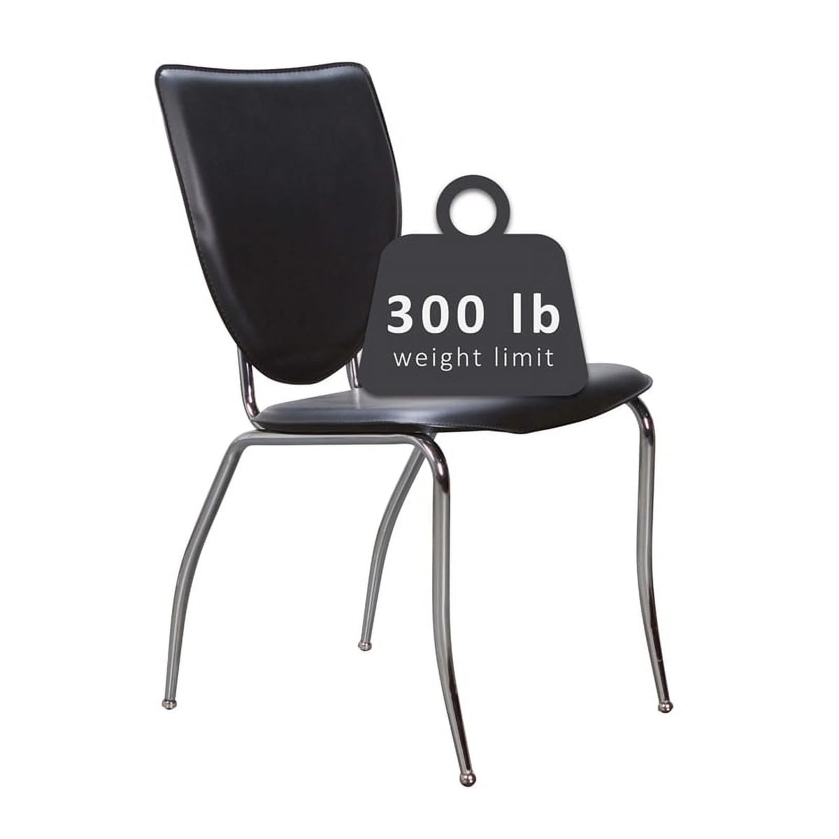 Black Metal Stacking Side Chairs Set of Two F136