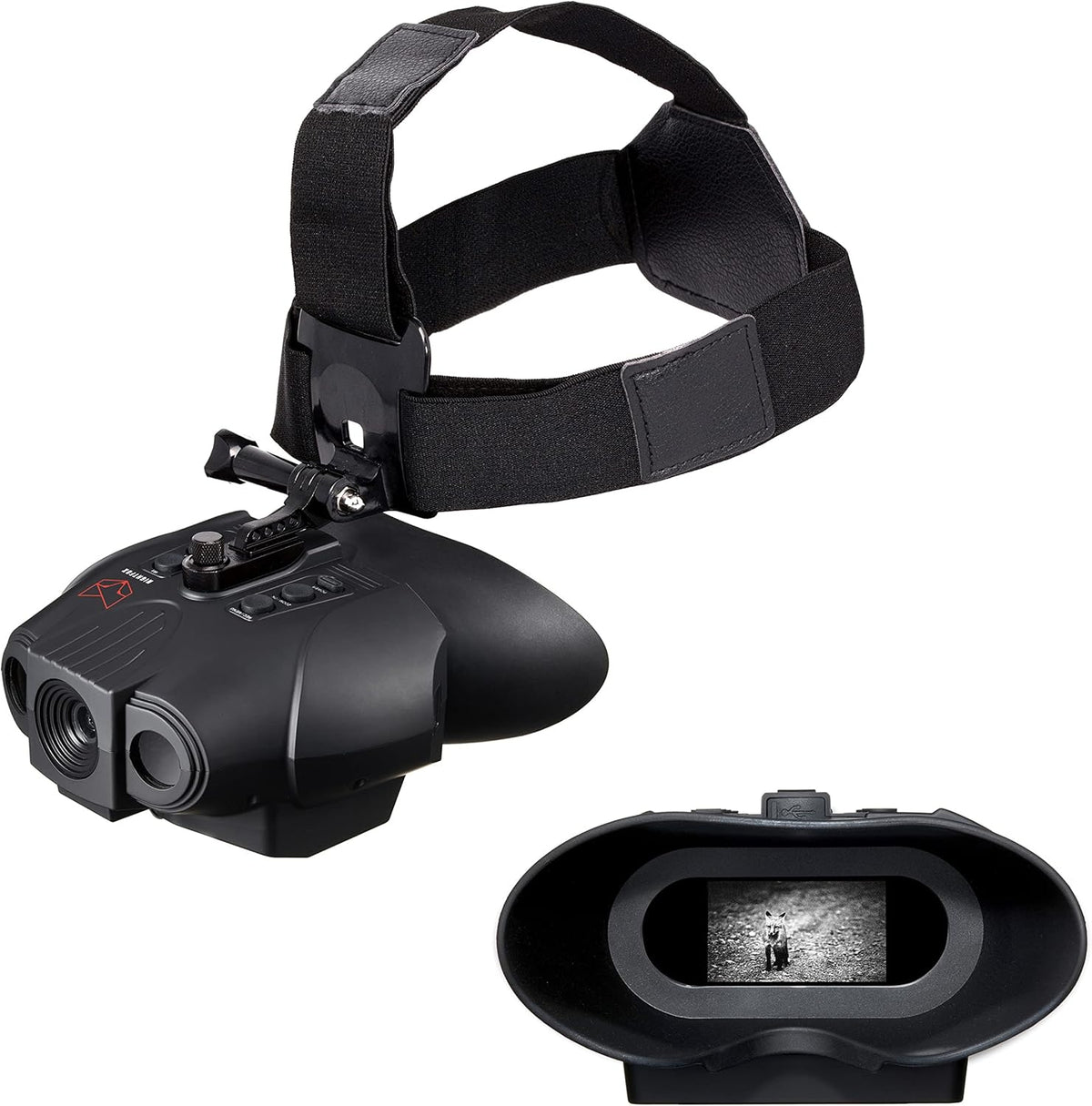 Red HD Digital Night Vision Goggles with 1x Magnification, 940nm Infrared, 1080p Video, USB Rechargeable U6752