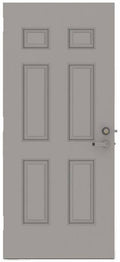6-Panel Steel Gray Security Commercial Door with Hardware R86385