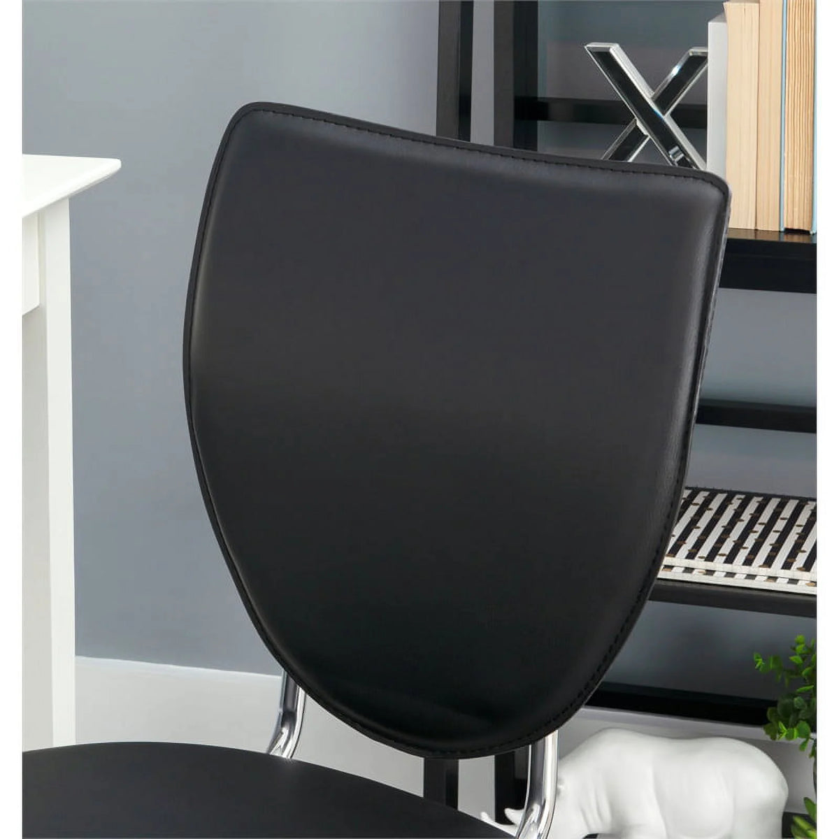 Black Metal Stacking Side Chairs Set of Two F136