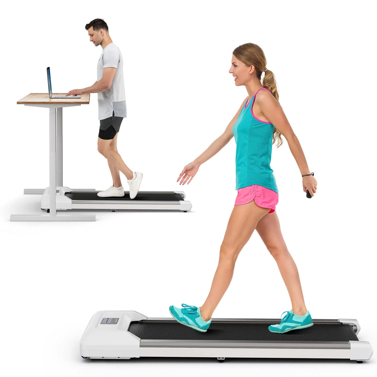 0.6-3.8MPH Walking Pad Under Desk Treadmill Black F5723