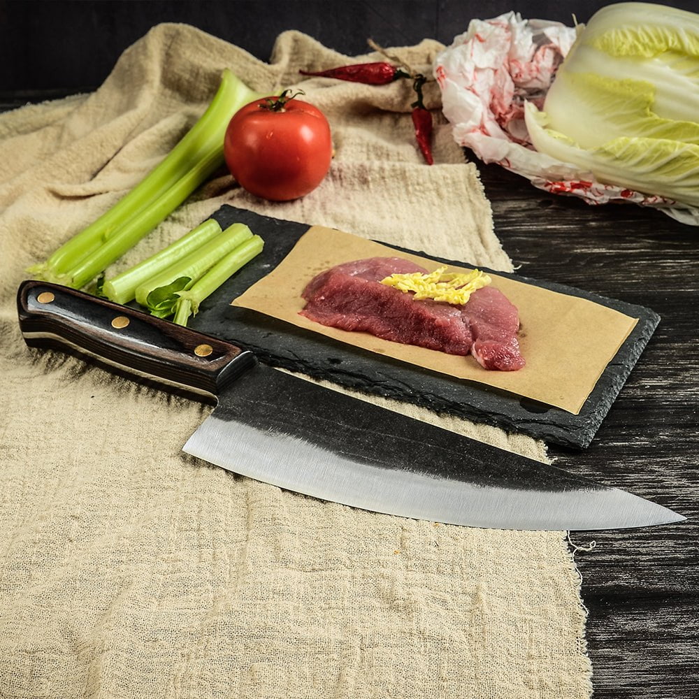 Hand Forged Butcher Knife with Leather Sheath M127